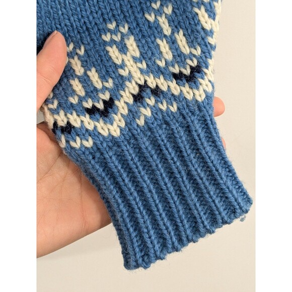 Vtg Devold Fair Isle Blue Sweater Cardigan Norway 100% New Wool Women’s Size M - Picture 9 of 10